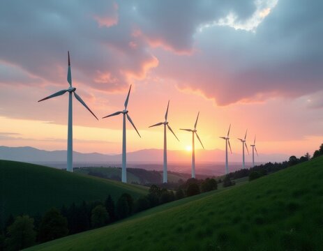 Wind generators of electricity, green energy