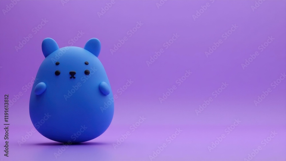 Poster cobalt blue lie detector on right. soft blue background. copy space for text, 3d render ai generated