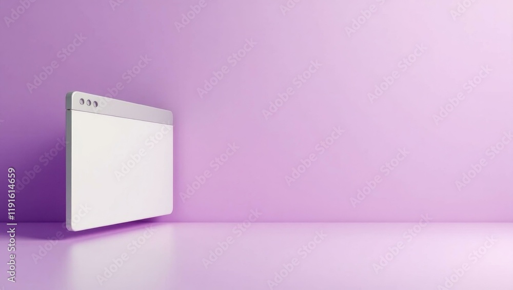 Poster sandstone web browser window on left. soft green background. copy space for text, 3d render ai gener