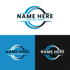 Dynamic Swirl Badge Logo Design.