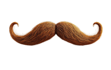 Fun and Whimsical Brown Mustache Graphic Isolated on transparent background