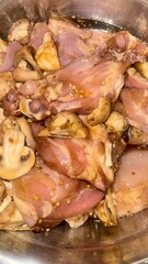 meat, meat in the marinade, chicken in the marinade, diet, food, seasoning