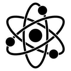 Illustration/drawing of an atom symbol. Design elements on transparent background. Use for print, websites and other graphics. Available as PNG or JPG.