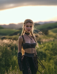 Female warrior, hero, chainmail, nordic 