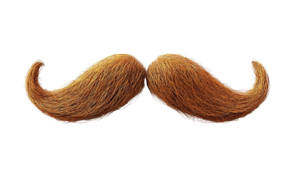 Whimsical Brown Mustache Illustration for Fun Projects Isolated on transparent background
