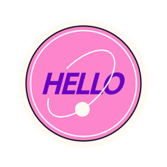 Hello phrase pop art sticker