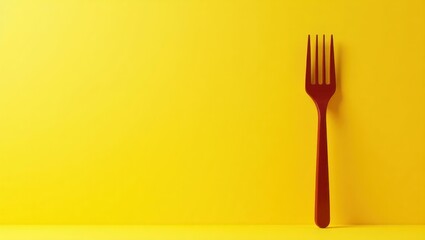 Rich burnt sienna pitchfork on left. Soft purple background. Copy space for text, 3D render AI Generated Designer Element