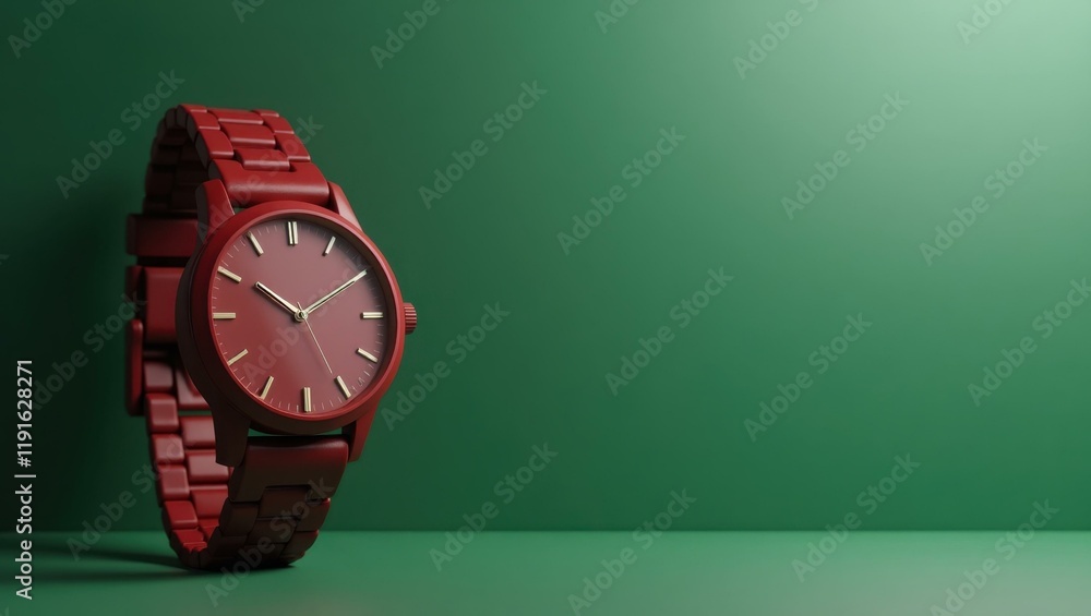 Poster coral pink dumbbell on right. soft green background. copy space for text, 3d render ai generated des