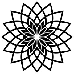 Obraz premium Simple mandala silhouette vector Art design, Floral mandala Illustration, ornament, flower, design, outline, template, pattern, ethnic. mandala design for invitation card, coloring book.