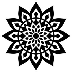 Simple mandala silhouette vector Art design, Floral mandala Illustration, ornament, flower, design, outline, template, pattern, ethnic. mandala design for invitation card, coloring book.