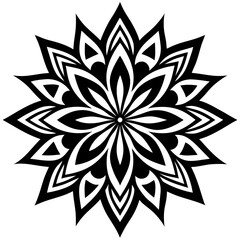 Simple mandala silhouette vector Art design, Floral mandala Illustration, ornament, flower, design, outline, template, pattern, ethnic. mandala design for invitation card, coloring book.