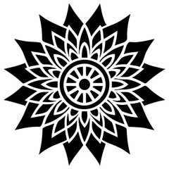 Simple mandala silhouette vector Art design, Floral mandala Illustration, ornament, flower, design, outline, template, pattern, ethnic. mandala design for invitation card, coloring book.