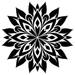 Simple mandala silhouette vector Art design, Floral mandala Illustration, ornament, flower, design, outline, template, pattern, ethnic. mandala design for invitation card, coloring book.