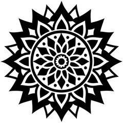 Simple mandala silhouette vector Art design, Floral mandala Illustration, ornament, flower, design, outline, template, pattern, ethnic. mandala design for invitation card, coloring book.