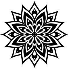 Simple mandala silhouette vector Art design, Floral mandala Illustration, ornament, flower, design, outline, template, pattern, ethnic. mandala design for invitation card, coloring book.