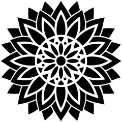 Simple mandala silhouette vector Art design, Floral mandala Illustration, ornament, flower, design, outline, template, pattern, ethnic. mandala design for invitation card, coloring book.