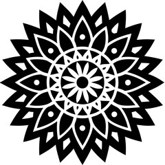 Simple mandala silhouette vector Art design, Floral mandala Illustration, ornament, flower, design, outline, template, pattern, ethnic. mandala design for invitation card, coloring book.