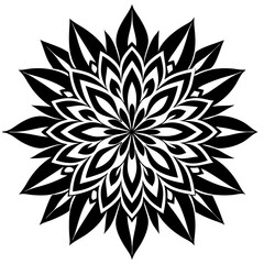 Simple mandala silhouette vector Art design, Floral mandala Illustration, ornament, flower, design, outline, template, pattern, ethnic. mandala design for invitation card, coloring book.