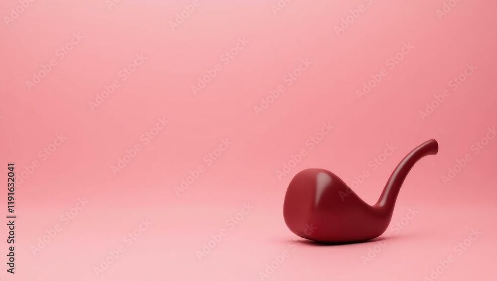 Poster maroon putter on right. soft white background. copy space for text, 3d render ai generated designer 