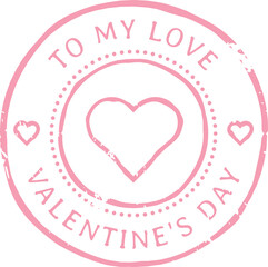 Pink Valentine s Day stamp featuring a heart design and elegantly written words To My Love alongside Valentine s Day, beautifully expressing love and heartfelt affection