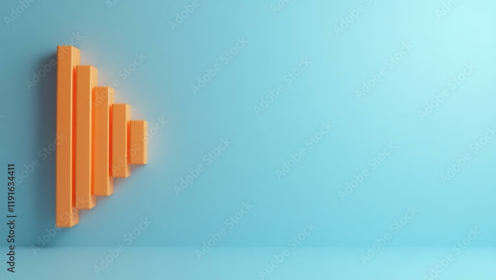 Poster tangerine carousel horse on right. soft red background. copy space for text, 3d render ai generated 