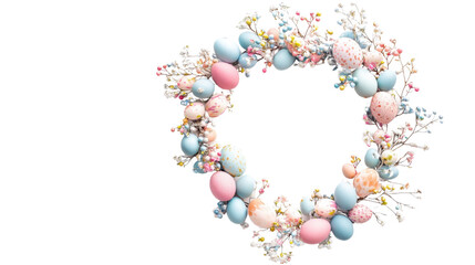 Naklejka premium Easter egg wreath transparent background