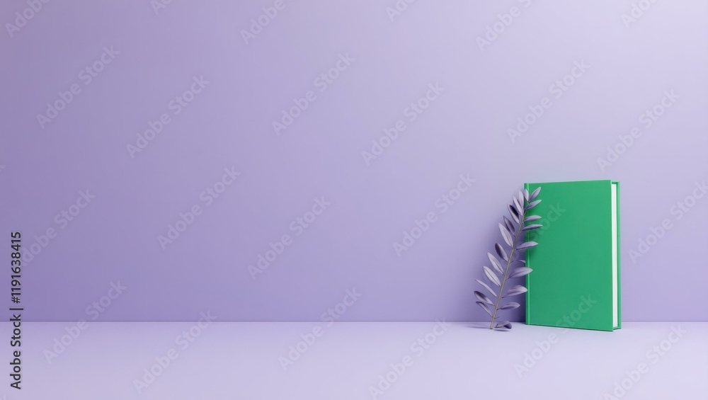 Poster emerald green briefcase on right. soft black background. copy space for text, 3d render ai generated