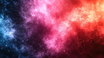 Fototapeta premium Abstract Cosmic Nebula Red Blue Sparkle Dust