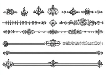 Vector vintage horizontal line decoration 
