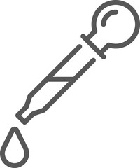 Dropper dripping essential oil or medicine on a white background is a simple vector icon representing aromatherapy, healthcare, and chemical experiments