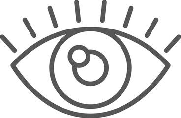 Simple and iconic representation of an eye, highlighting vigilance and observation with clean lines and prominent eyelashes, capturing attention and focus in a minimalist design