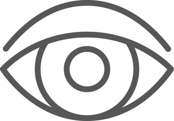 Simple yet impactful, the stylized eye icon symbolizes vision, observation, awareness, and attention, conveying concepts of sight, perception, and focus