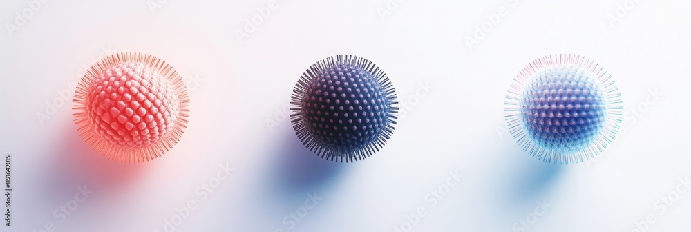 Fototapete graphical representation of a minimalistic virus design featuring vibrant colors and spherical shape