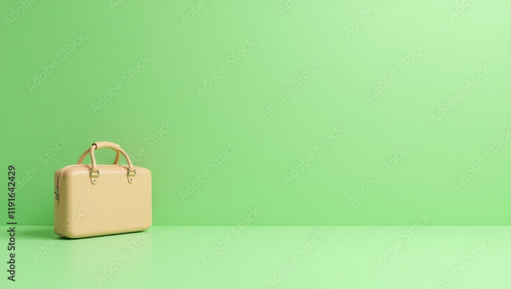 Poster sandstone web browser window on left. soft green background. copy space for text, 3d render ai gener