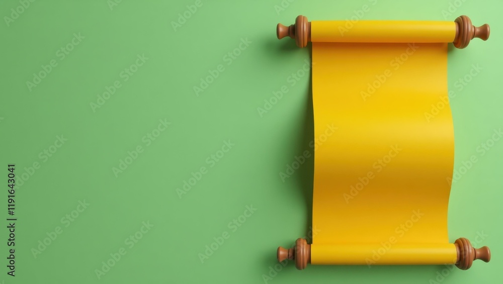 Poster rich mustard yellow classical philosophy scroll on right. soft black background. copy space for text