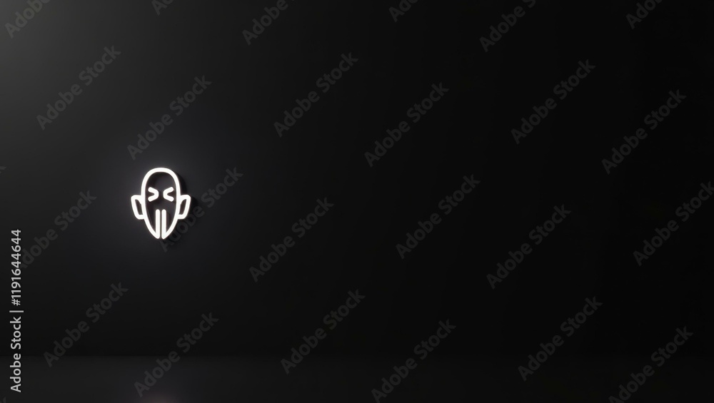Poster battleship gray insignia on left. soft purple background. copy space for text, 3d render ai generate