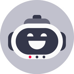 Modern chatbot radiating happiness with a cheerful smile, representing positive customer service and the supportive role of artificial intelligence in enhancing user interactions