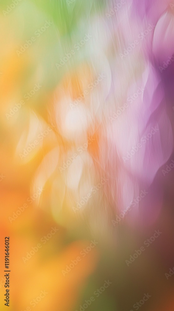 Poster pastel colors blend seamlessly in soft focus, creating a dreamy, ethereal backdrop with a subtle bok