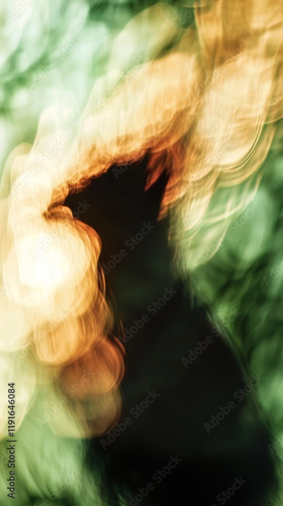 Poster light trails and camera movement create dynamic shapes and colors in an abstract composition, blendi