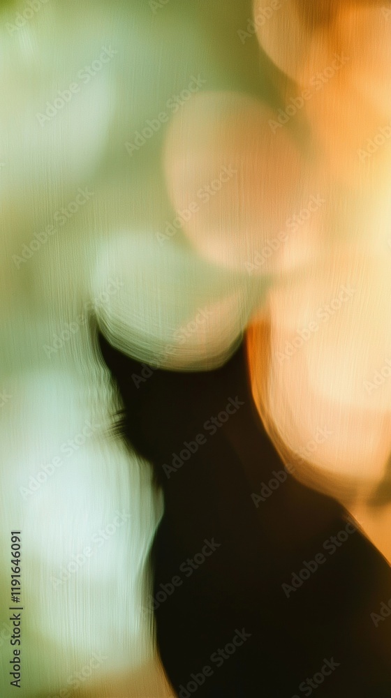 Poster green and orange colors blending together, creating a smooth texture with a contrasting dark area, p
