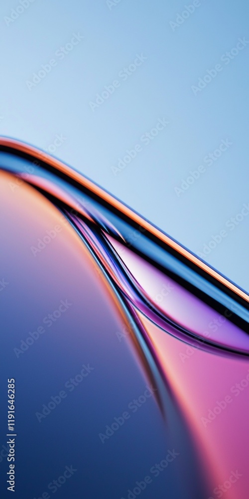Poster Smooth, curved lines and shapes create a dynamic and flowing composition, with vibrant colors blending seamlessly in a gradient effect, suggesting fluidity and movement