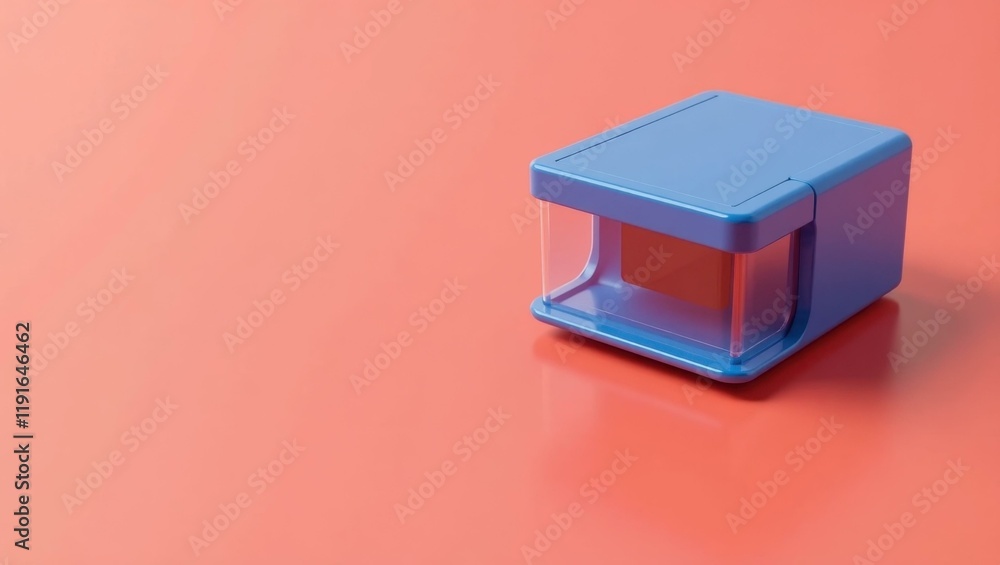 Poster cobalt blue lie detector on right. soft blue background. copy space for text, 3d render ai generated