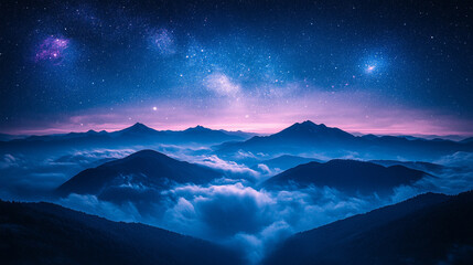 A stunning view of galaxies and star constellations in deep space showcasing the vastness of the cosmos, a high-definition abstract background with bright light tones and blurred space on the side

