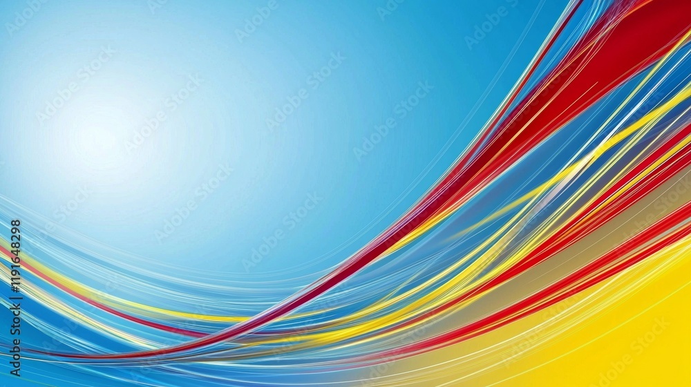 Aufkleber smooth elegant curves blending together creating a colorful and vibrant abstract design, ideal for b