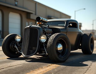 Fototapeta premium Powerful Hot Rod with Aggressive Look