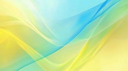 Flowing lines in smooth shades of yellow, green, and blue create an elegant abstract background, offering ample copy space for diverse design applications