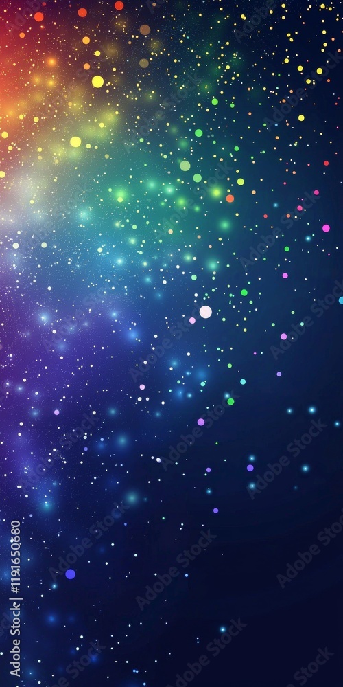 Poster abstract background with colorful bokeh lights swirling and sparkling, creating a vibrant and festiv