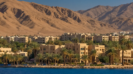 Fototapeta premium stunning resort city Aqaba Jordan, sunny day
