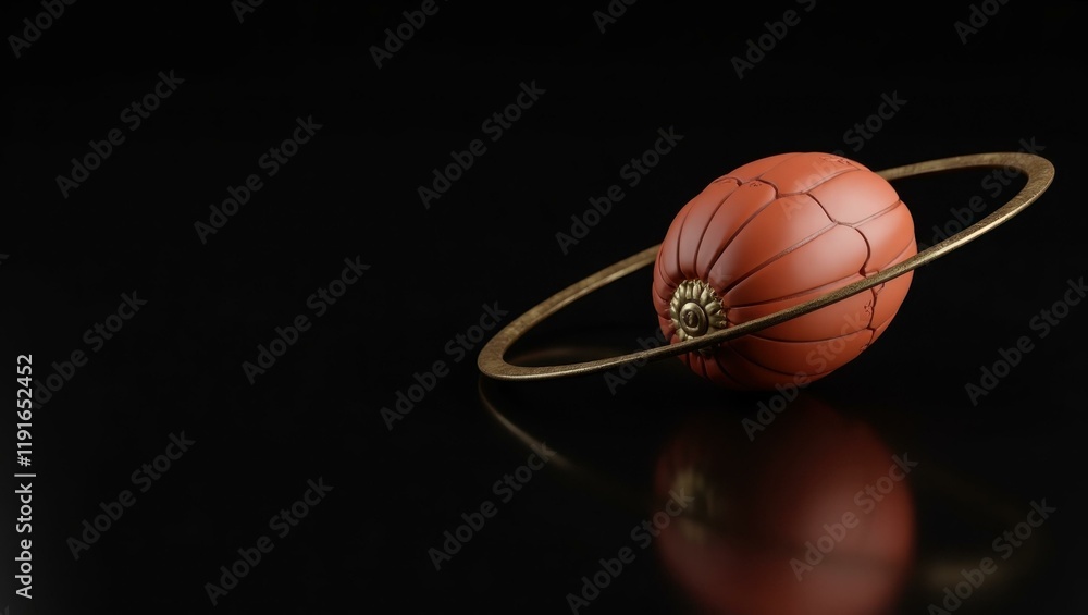 Poster pistachio globe connected by lines on right. soft black background. copy space for text, 3d render a