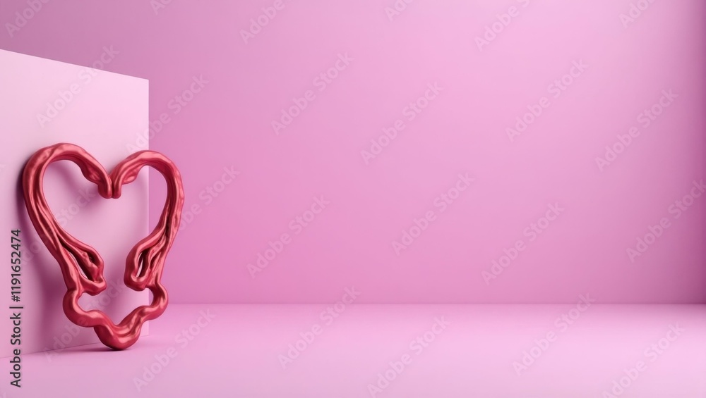 Poster rose-colored venus symbol on left. soft black background. copy space for text, 3d render ai generate